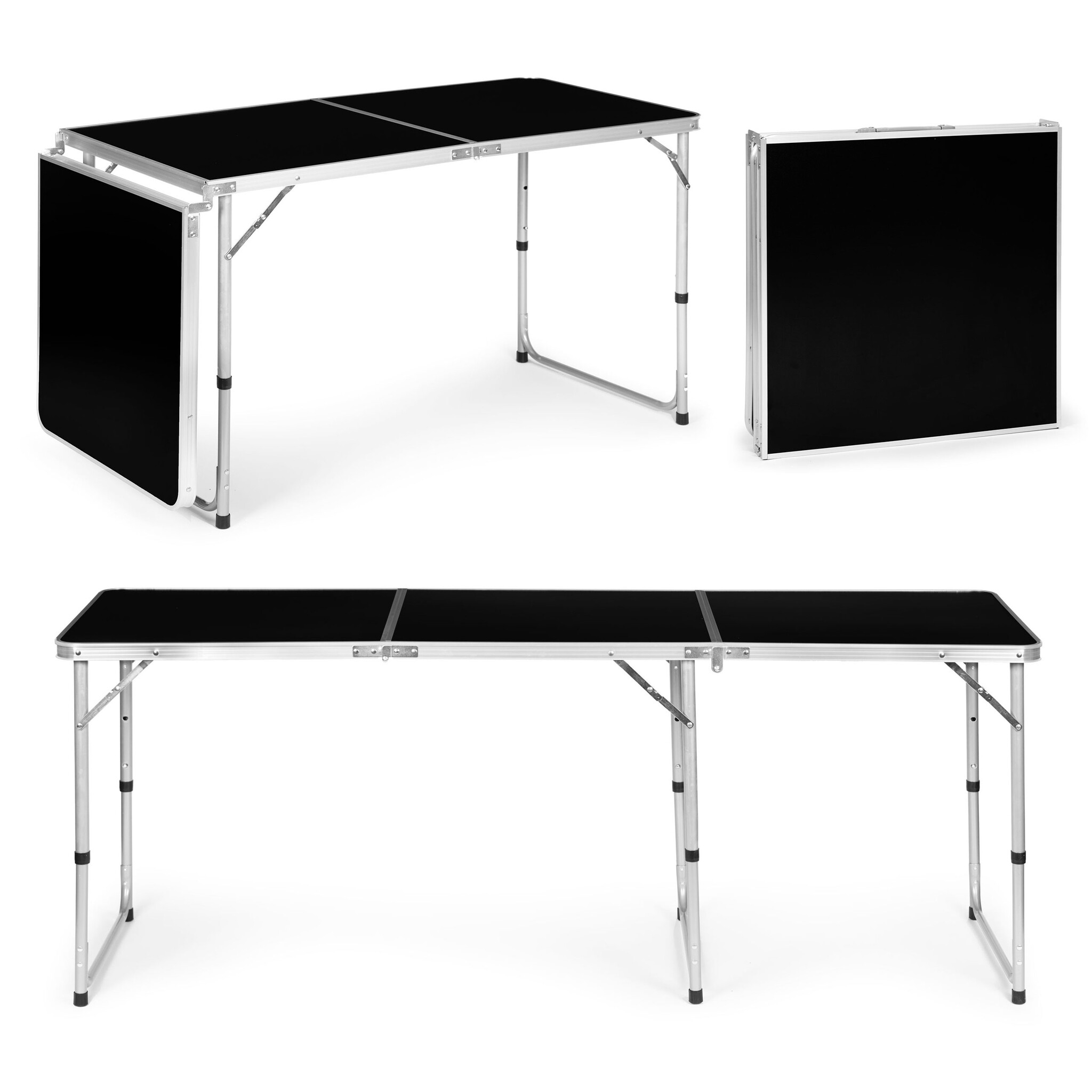 Inklapbare campingtafel - 180 x 60 cm - verstelbare hoogte - lichtgewicht
