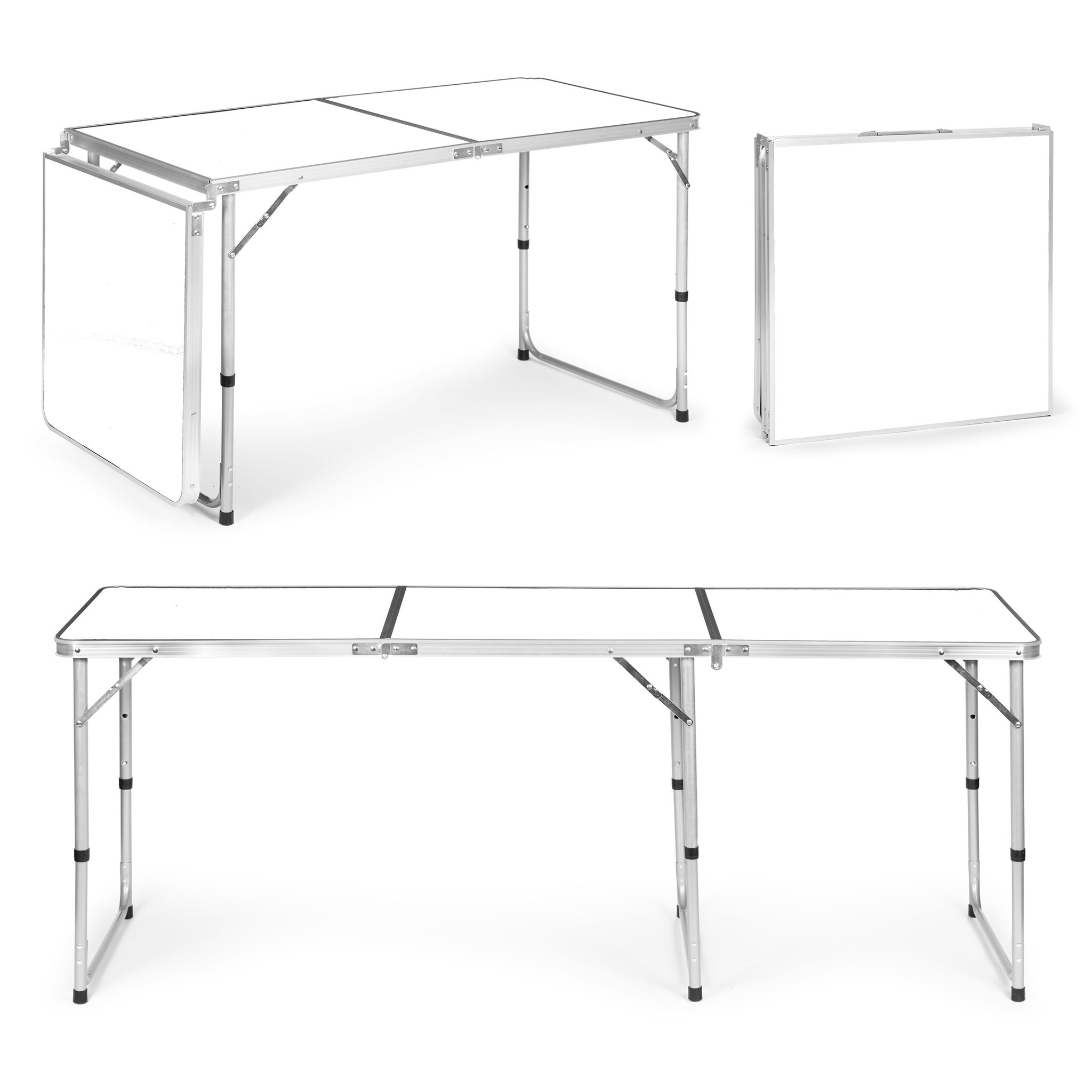 Inklapbare campingtafel - 180x60 cm - lichtgewicht - anti-slip voetjes