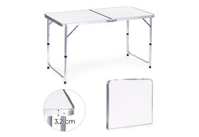 Inklapbare campingtafel - 120x60 cm - verstelbare hoogte - 4,6 kg