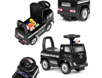 Loopauto - politieauto - 19,5 x 49 x 20 cm - geluidseffecten