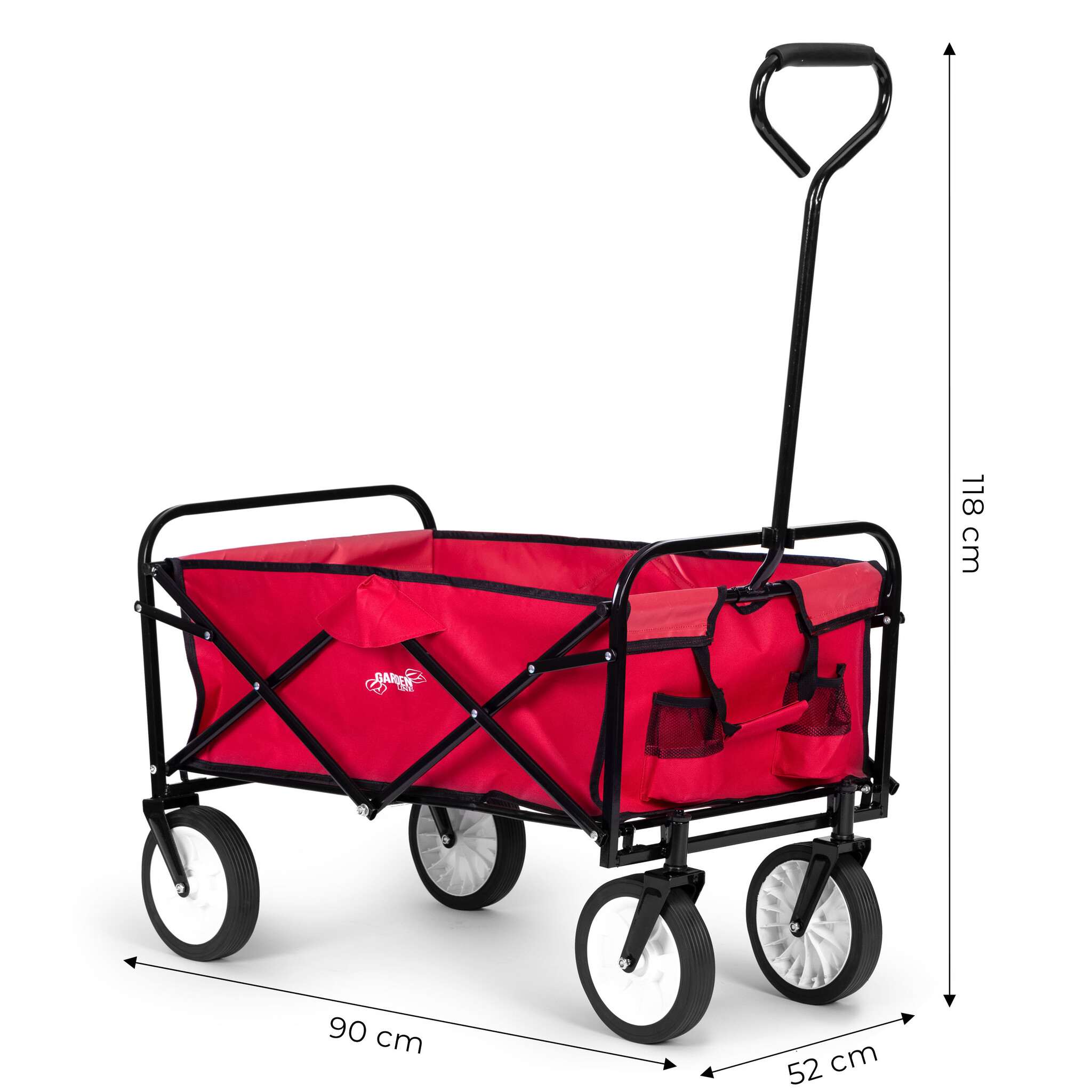 Opvouwbare bolderkar - 70 kg laadvermogen - waterdicht materiaal - grote rubberen banden