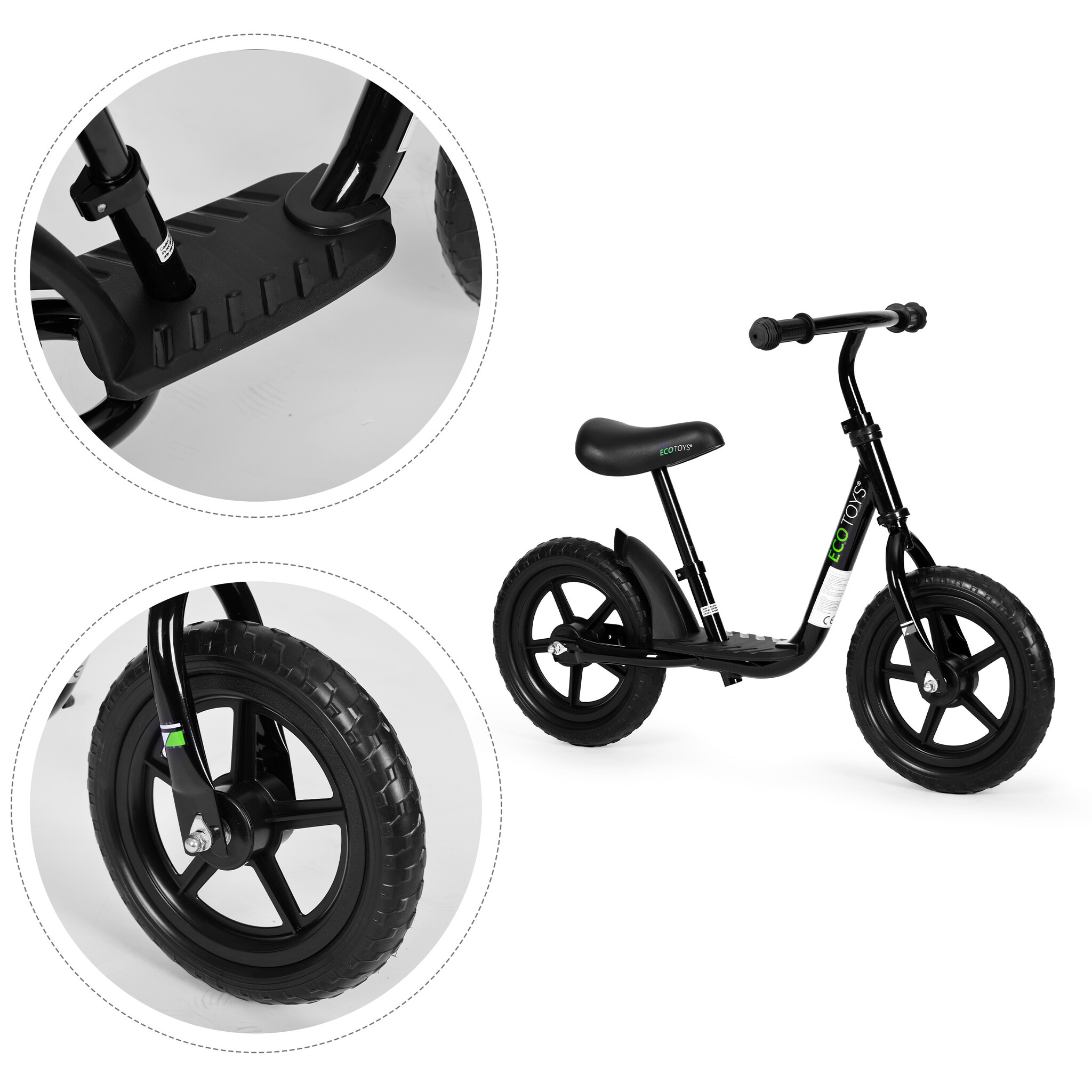 Loopfiets - zwart - 42 x 86 x 63 cm - 3+ jaar
