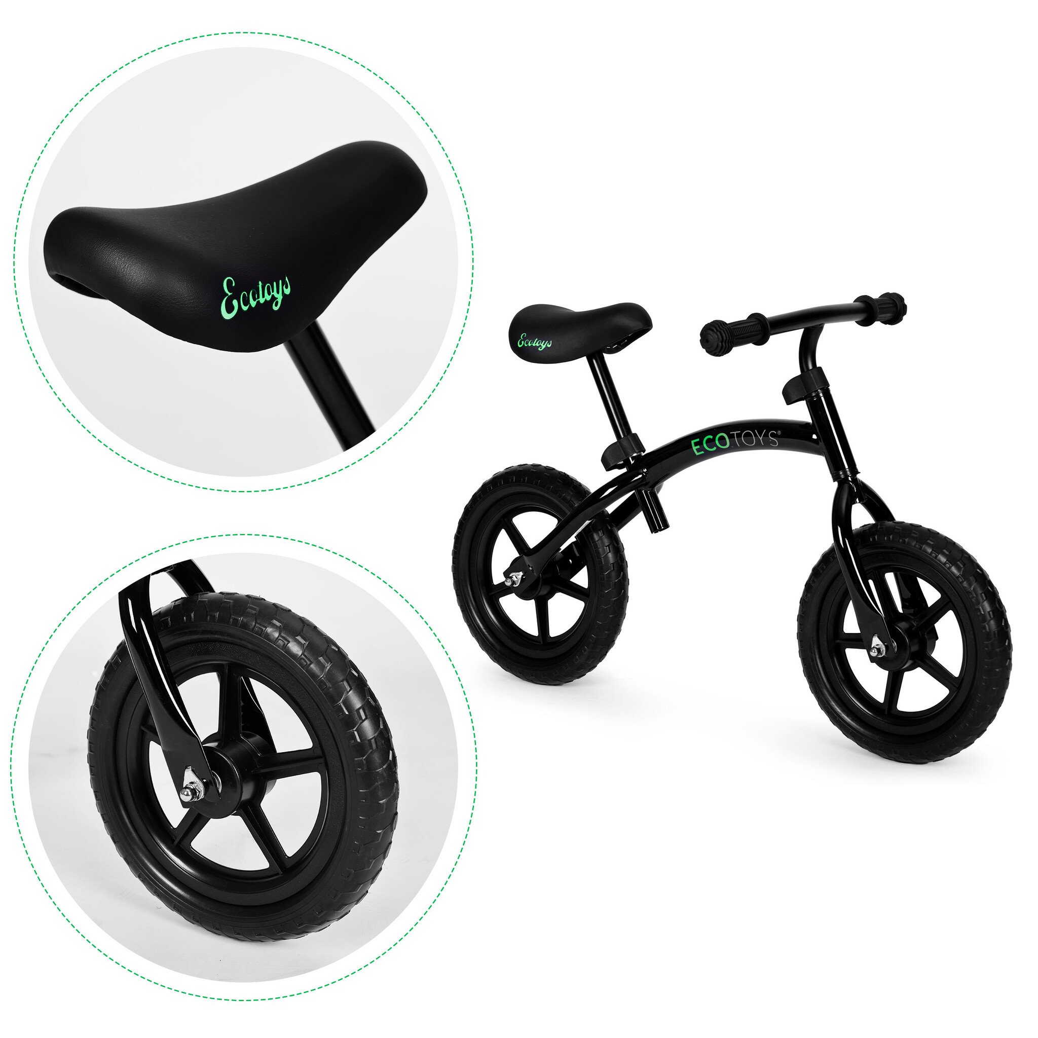 Loopfiets - zwart - 49 x 93 x 55 cm - +3 jaar