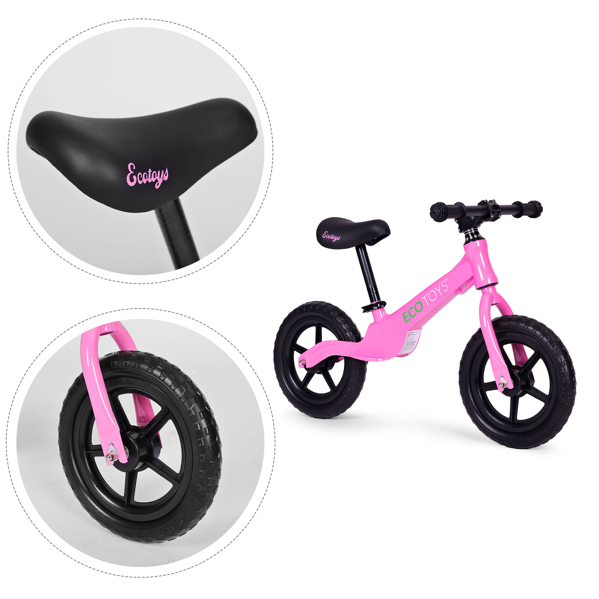 Loopfiets - roze - 47 x 86 x 51 cm - 3+ jaar