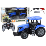 Bestuurbare tractor - blauw - 34x18.5x16 cm - rubberen wielen