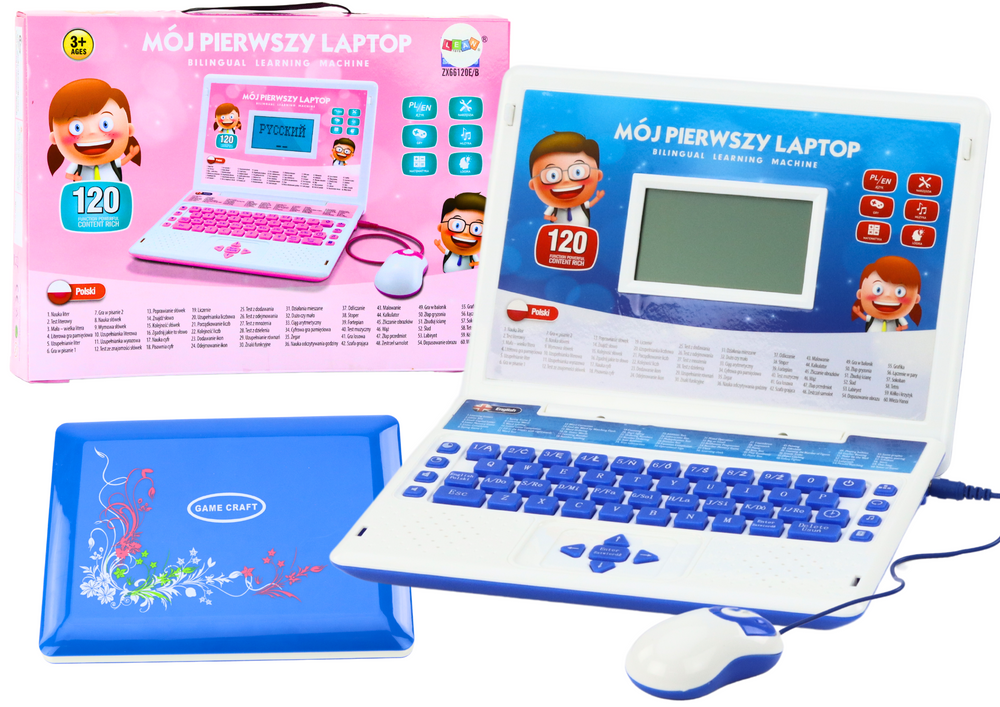 Kinder laptop - blauw - 60 functies - tweetalig