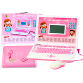 Kinder laptop - roze - 24 x 18 x 4 cm - tweetalig