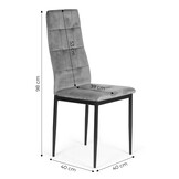 Velvet eetkamerstoel - set van 4 - zwart staal - max. 120 kg