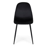 Velvet eetkamerstoel - zwart - set van 4 - stalen poten