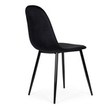 Velvet eetkamerstoel - zwart - set van 4 - stalen poten