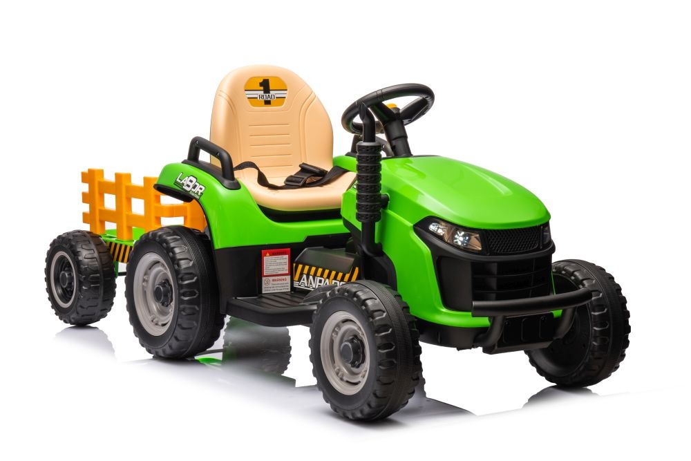 Kinder tractor - groen - 88 x 51 x 35 cm - sterk en duurzaam