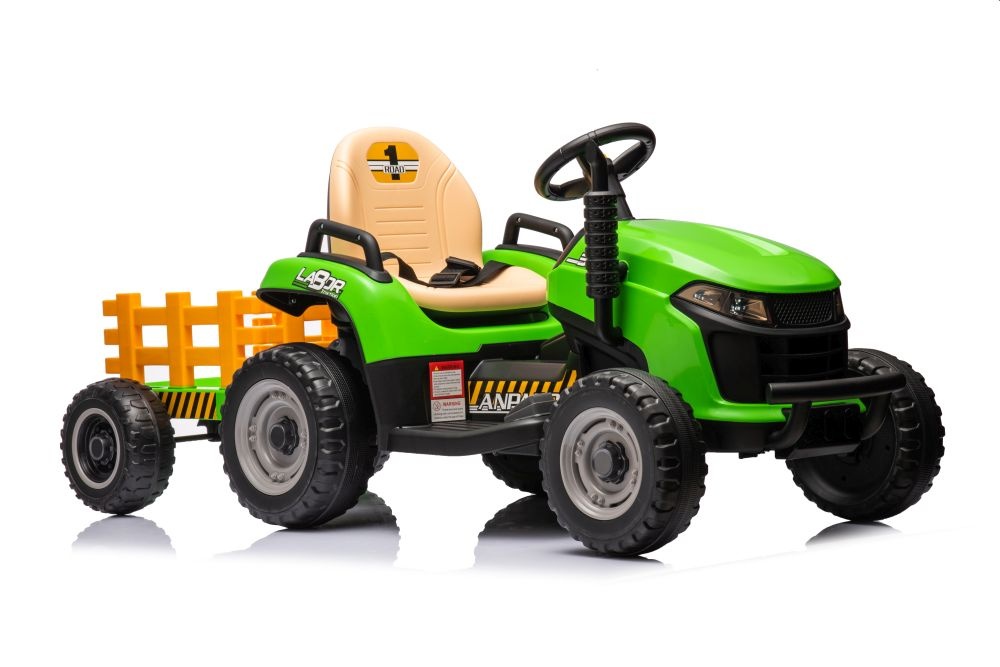 Kinder tractor - groen - 88 x 51 x 35 cm - sterk en duurzaam