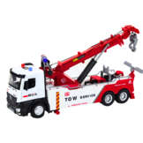 Vrachtwagen speelgoed - wit-rood - 31 x 12,5 x 9,5 cm - licht en geluid