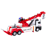 Vrachtwagen speelgoed - wit-rood - 31 x 12,5 x 9,5 cm - licht en geluid