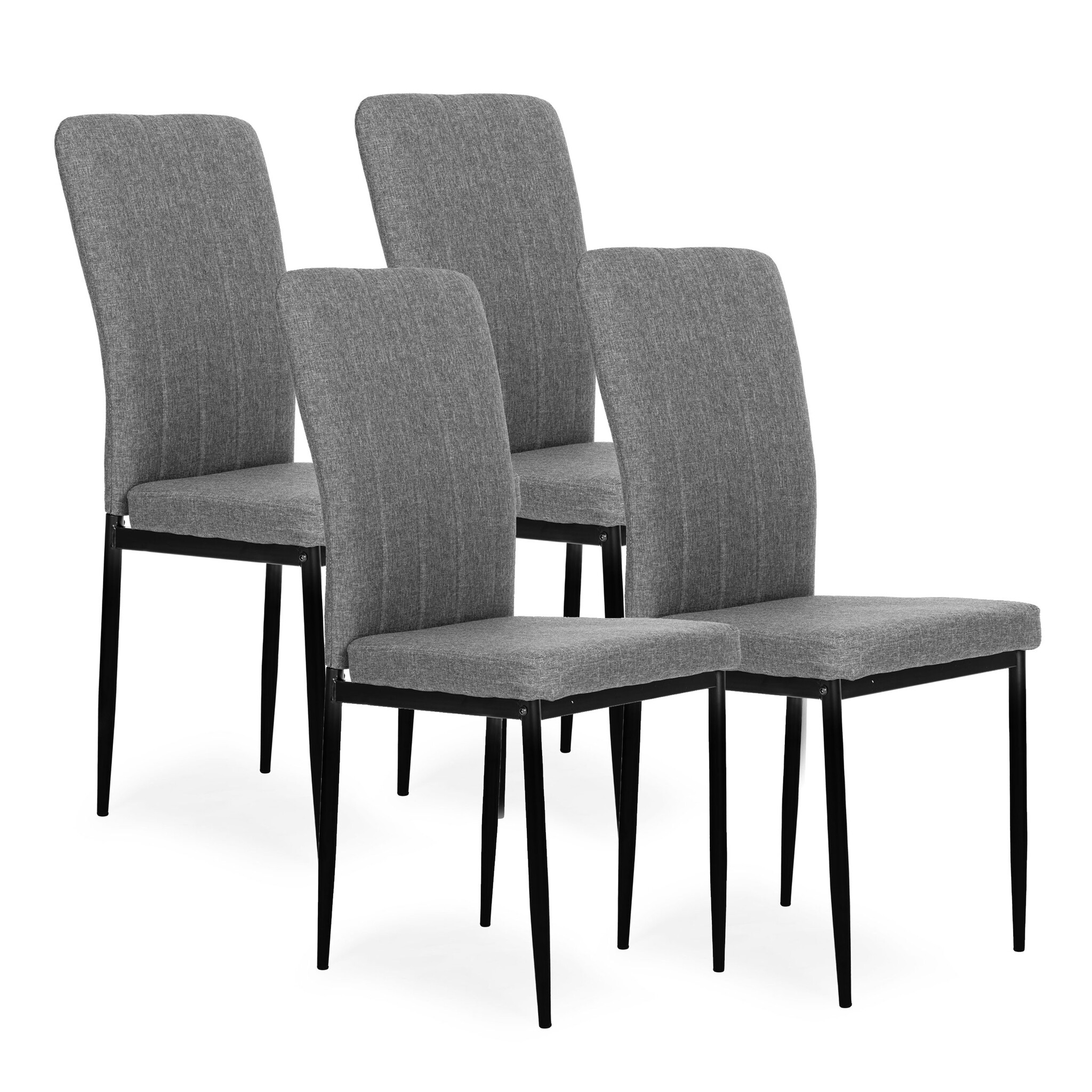 Eetkamerstoelen - grijs - set van 4 - comfortabel design