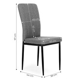 Eetkamerstoelen - grijs - set van 4 - comfortabel design