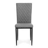 Eetkamerstoelen - set van 4 - grijs - hoogwaardig schuimvulling