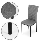 Eetkamerstoelen - set van 4 - grijs - hoogwaardig schuimvulling