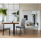 Eetkamerstoelen - set van 4 - grijs - hoogwaardig schuimvulling