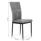 Eetkamerstoelen - set van 4 - grijs - hoogwaardig schuimvulling
