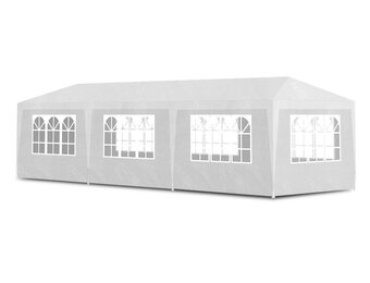 Partytent - 900 x 300 cm - verwijderbare zijwanden - bestand tegen zon en regen