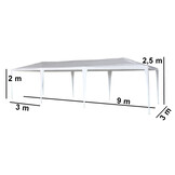 Partytent - 900 x 300 cm - verwijderbare zijwanden - bestand tegen zon en regen