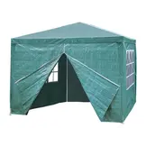 Partytent 3x3 - groen - metalen structuur - afneembare zijpanelen