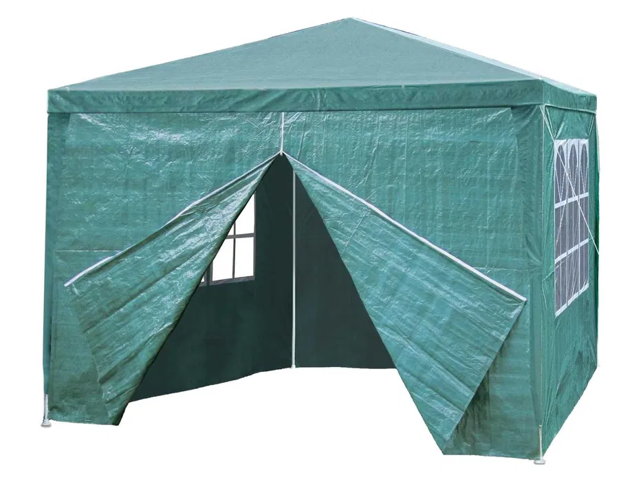 Partytent 3x3 - groen - metalen structuur - afneembare zijpanelen
