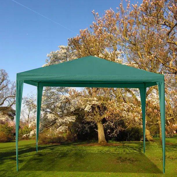 Partytent 3x3 - groen - metalen structuur - afneembare zijpanelen