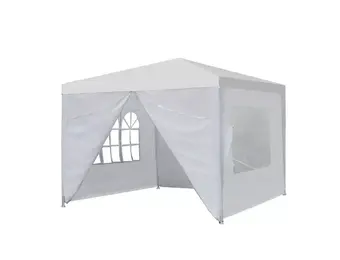 Partytent 3x3 - wit - metalen constructie - met ramen