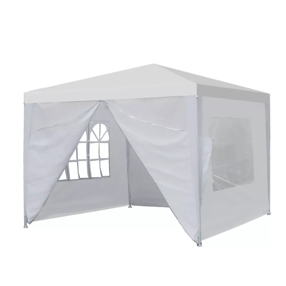 Partytent 3x3 - wit - metalen constructie - met ramen