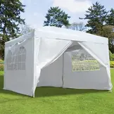 Partytent 3x3 - wit - metalen constructie - met ramen