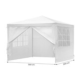 Partytent 3x3 - wit - metalen constructie - met ramen