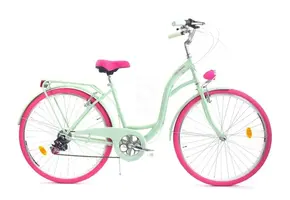 Meisjesfiets - 26 inch - met 7 versnellingen - mintgroen roze