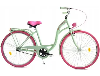 Meisjesfiets - 26 inch - stadsfiets - mintgroen roze