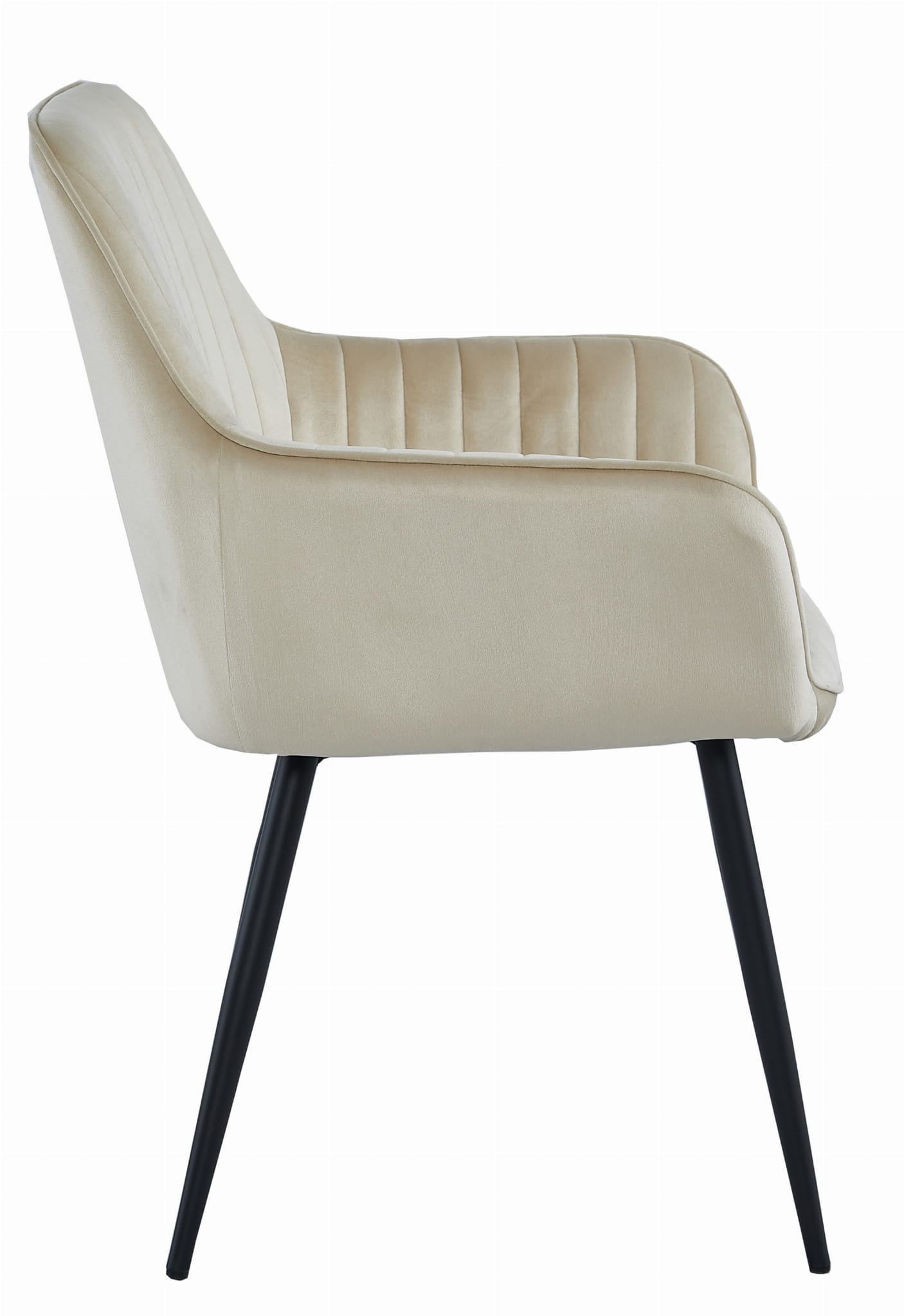 Velvet eetkamerstoel - 2 stuks - beige - metalen poten