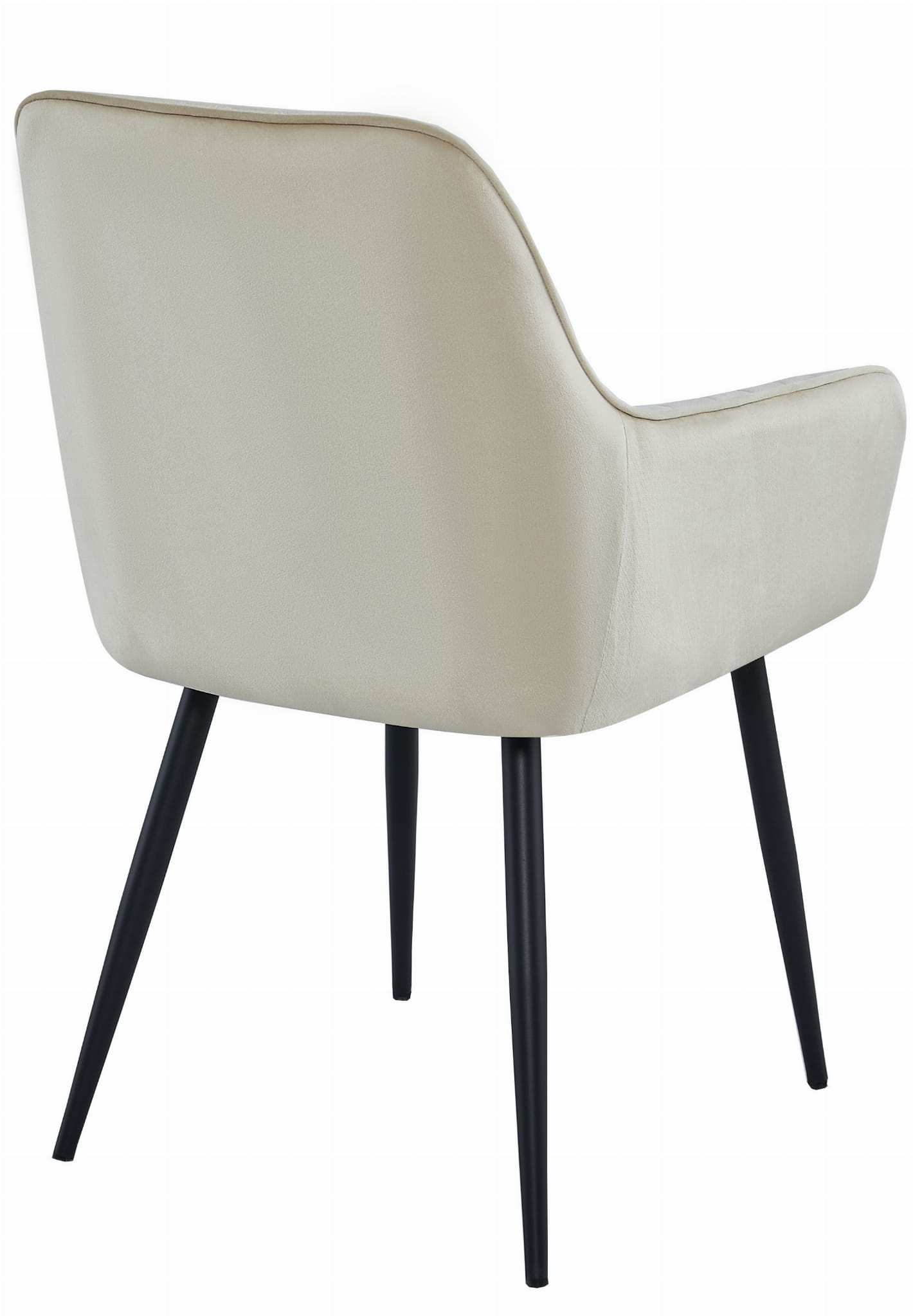 Velvet eetkamerstoel - 2 stuks - beige - metalen poten