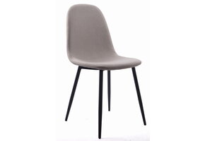 Beige eetkamerstoelen - stof - zwart metaal - zelfmontage