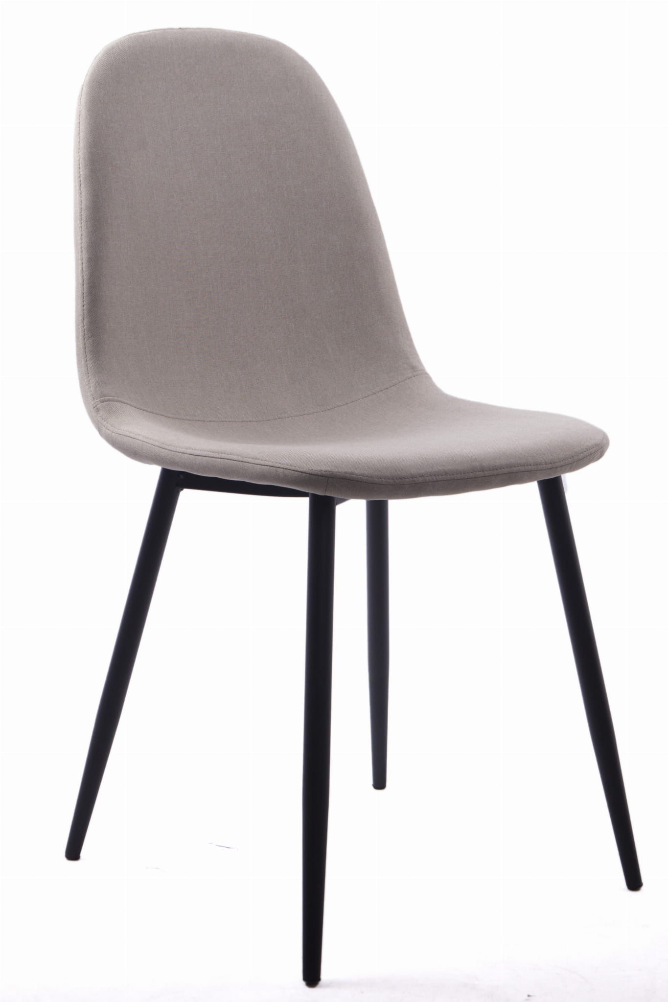 Beige eetkamerstoelen - stof - zwart metaal - zelfmontage