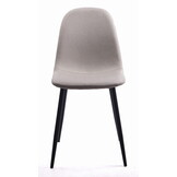 Beige eetkamerstoelen - stof - zwart metaal - zelfmontage