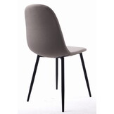 Beige eetkamerstoelen - stof - zwart metaal - zelfmontage