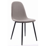 Beige eetkamerstoelen - set van 2 - stof - zwarte poten