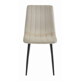 Velvet eetkamerstoel - set van 2 - beige - 90 x 43 x 51 cm