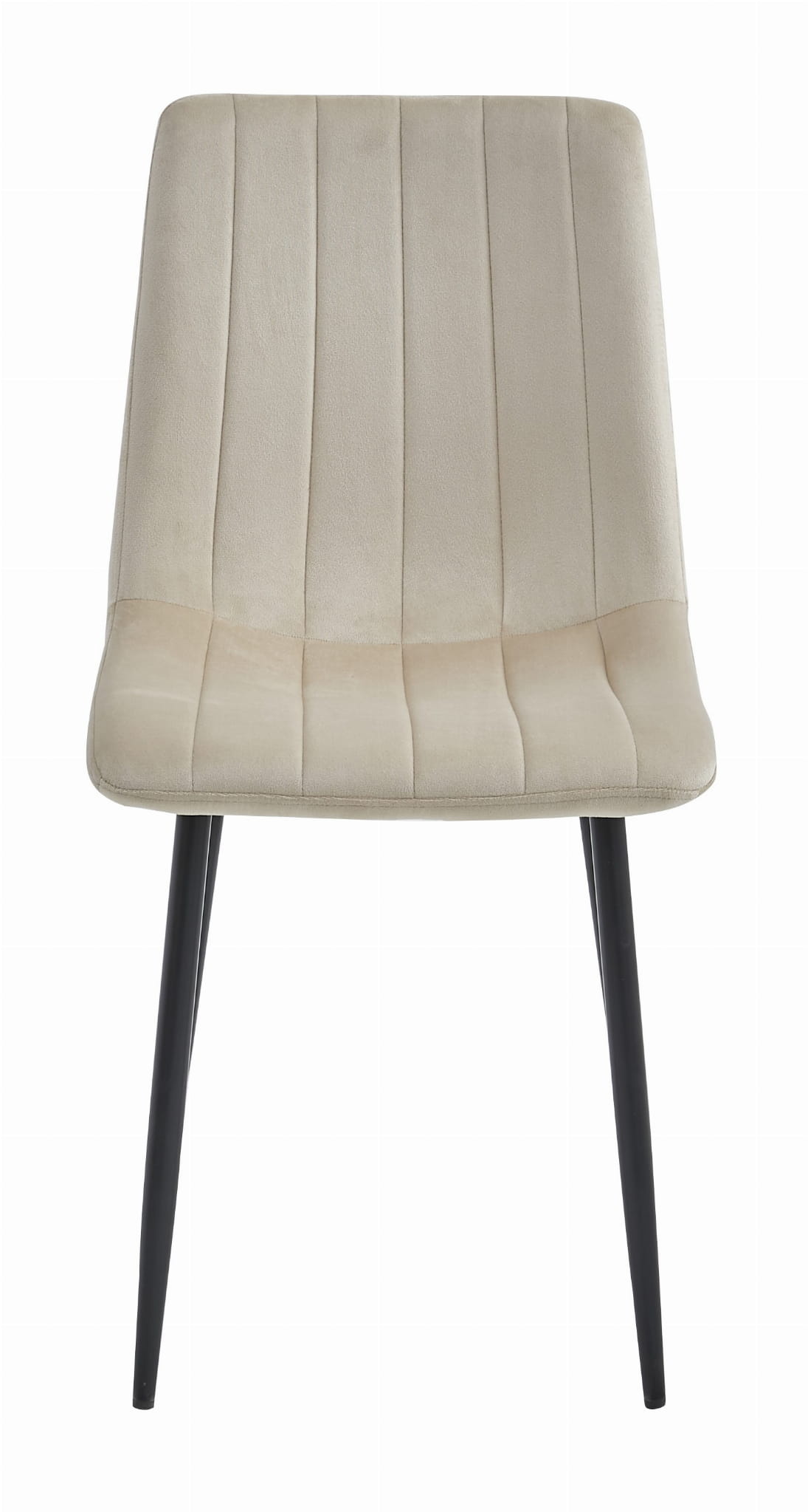 Velvet eetkamerstoel - set van 2 - beige - 90 x 43 x 51 cm