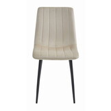 Velvet eetkamerstoel - beige - 90 x 43 x 51 cm - metaal zwart