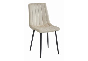 Fluwelen eetkamerstoel - 3 stuks - beige - 90 x 43 x 51 cm