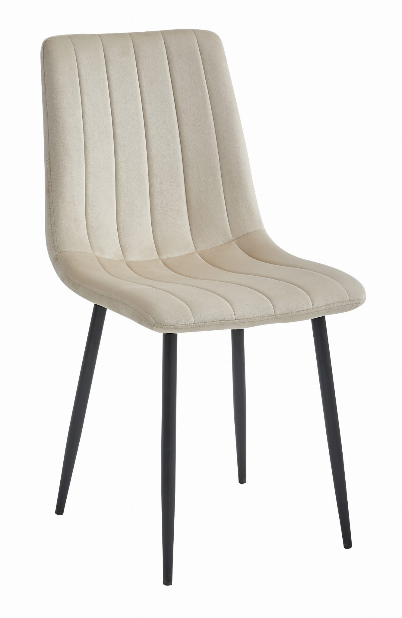 Fluwelen eetkamerstoel - 3 stuks - beige - 90 x 43 x 51 cm