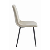 Fluwelen eetkamerstoel - 3 stuks - beige - 90 x 43 x 51 cm