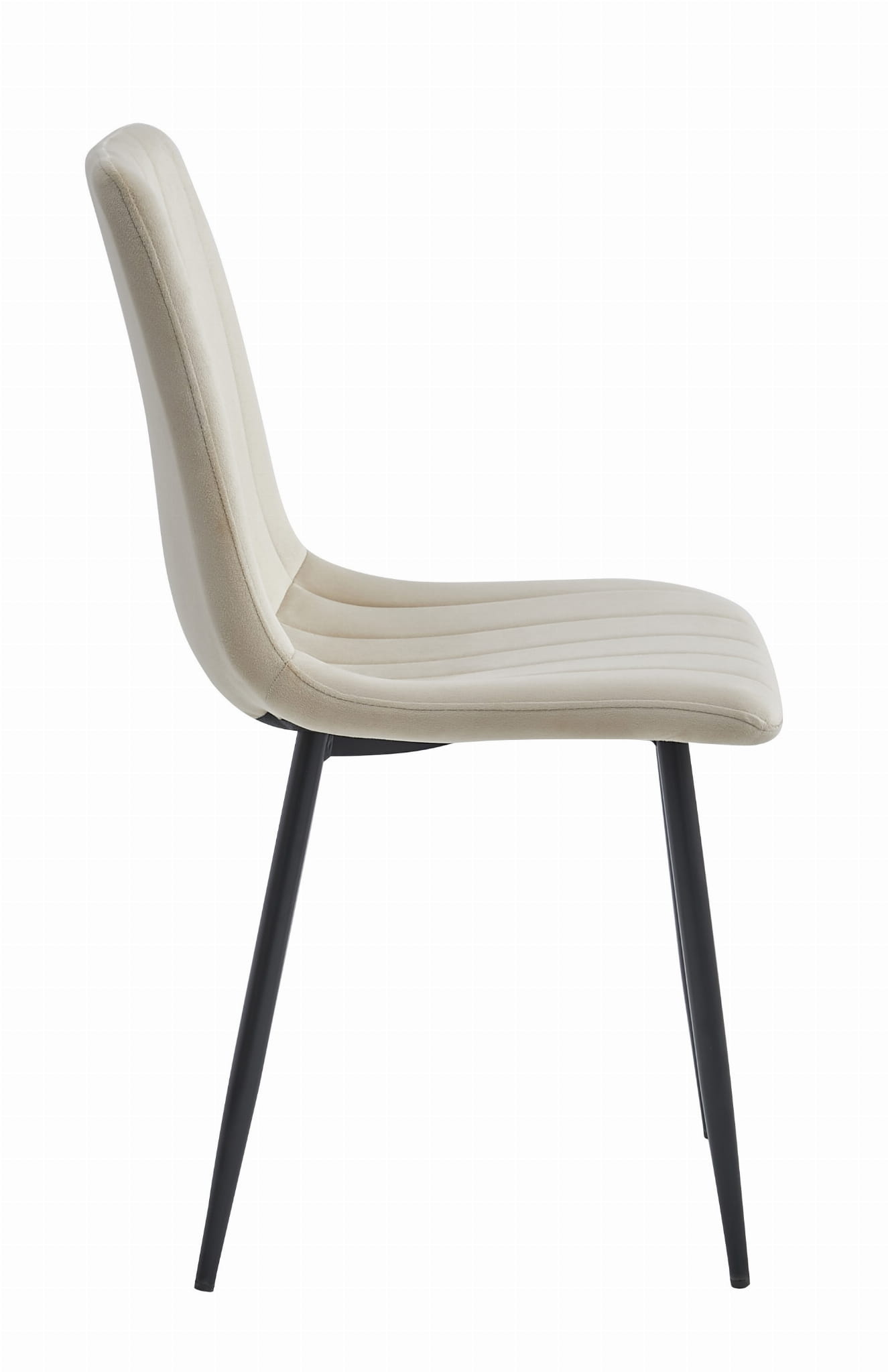 Fluwelen eetkamerstoel - 3 stuks - beige - 90 x 43 x 51 cm