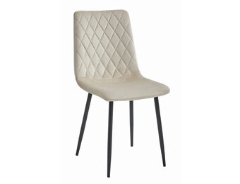 Velvet eetkamerstoel - 2 stuks - beige - 88.5 x 44.5 x 53 cm - zelfmontage